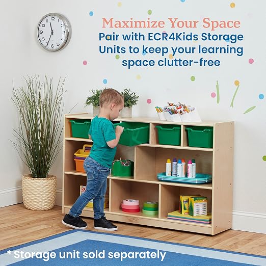 ECR4Kids Scoop Front Storage Bin, Multipurpose Organization, Green, 5-Piece - Image 5