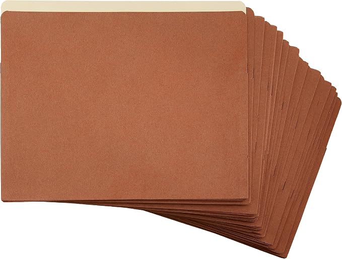 Amazon Basics Expanding File Folder Organizer with Pockets, Letter Size, 3.5-Inch Expansion, Accordion Style, Large Capacity Document Storage, Brown, 25-Pack - Image 5