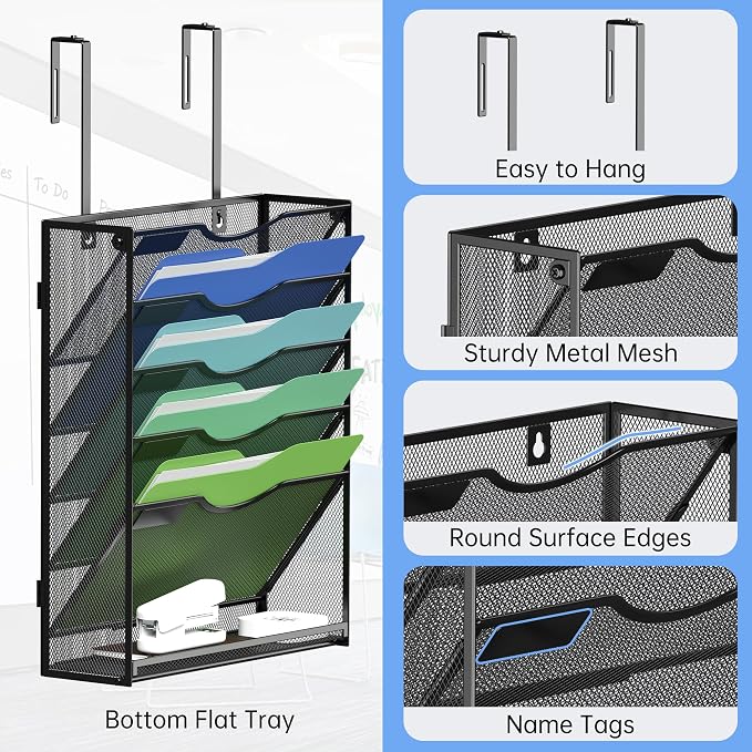 Kuntine.B Wall File Organizer Office Hanging Magazine Holder Wall File Organizer for Office Home - Image 3