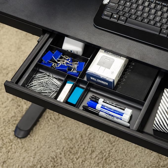 IRIS USA 8-Pack, 14 x 10 in Stacking Desktop Organizer Tray, Black | Organize documents, notebooks, stationery and office supplies with divided storage for desks and workspaces - Image 2