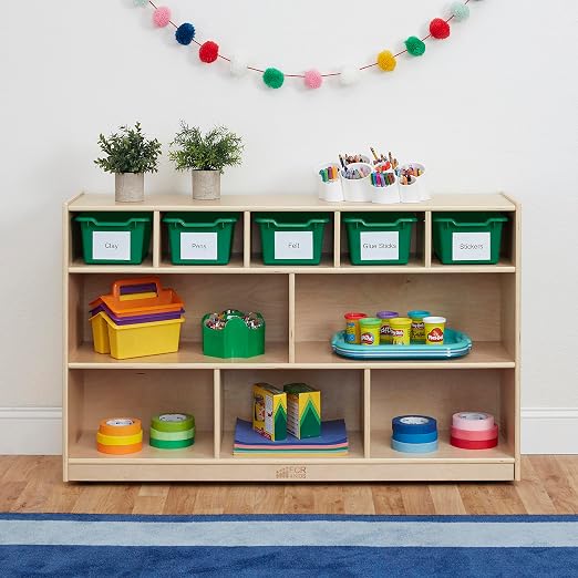 ECR4Kids Scoop Front Storage Bin, Multipurpose Organization, Green, 5-Piece - Image 7