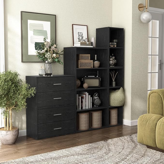 Homes: Inside + Out Apexa 2-Drawer Wooden Stackable Storage Drawers, Small Food Pantry Cabinet, Cajonera De Madera, Underbed Drawer Dorm Teen Room Decor & Bedroom, Home Office, Kitchen, Black - Image 12